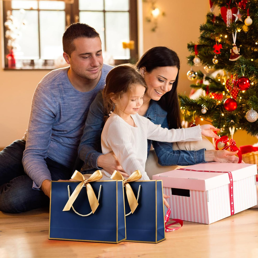Geschenktüte mit Schleife,Geschenktüte Weiss,Geschenktaschen für Geburtstag, Hochzeit, Festivalfeier