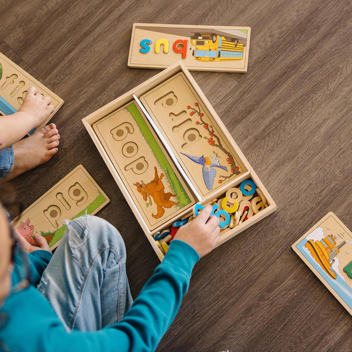 Melissa & Doug See & Spell , Spelling Game , Wooden Alphabet Letters and Words , Word Flash Cards ,