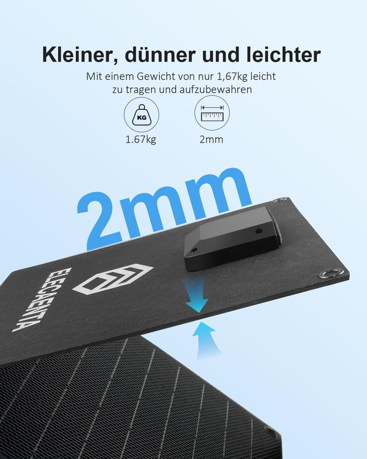 ELECAENTA 60W Tragbar Solar Ladegerät Monokristallin ETFE Solarpanel Ultraleichtes IP68 Solarmodul F