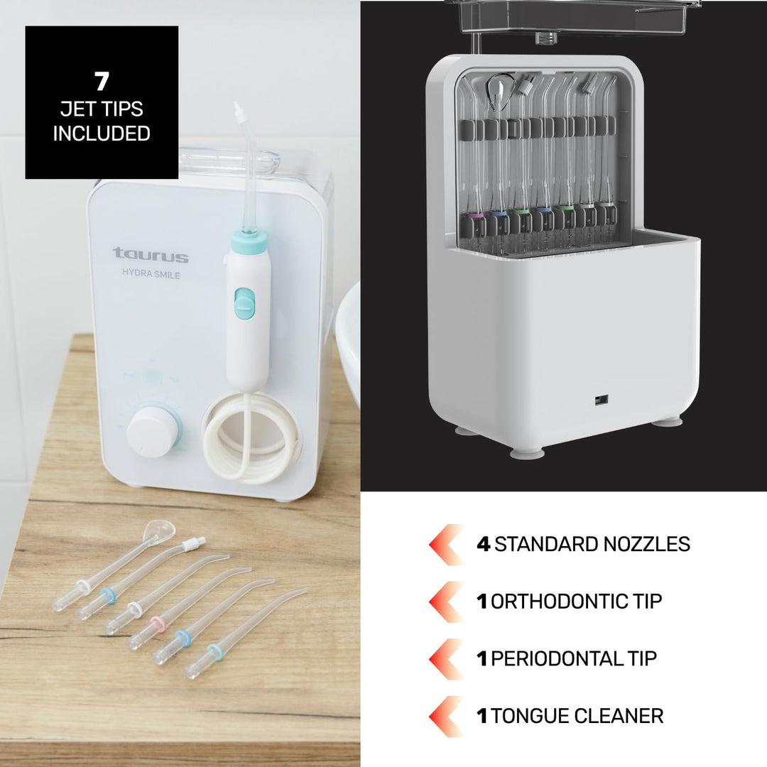 Taurus – Munddusche Hydra Smile 20W | 600ml Wassertank | 1200–1700 Impulse/Min | Touch-Bedienung | 3