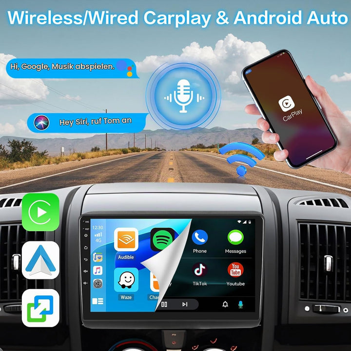 Inefala Android Autoradio für FIAT Ducato/Citroën Jumper/Peugeot Boxer 2010 | Android 15,2G+64G,9 Zo