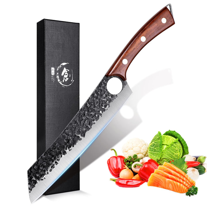 Purple Dragon Kochmesser, Profi Küchenmesser Messer Chefmesser Allzweckmesser aus hochwertigem Carbo