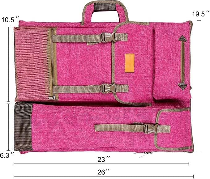 Transon Art Portfolio Case Artist Rucksack Canvas Bag Magenta, Magenta