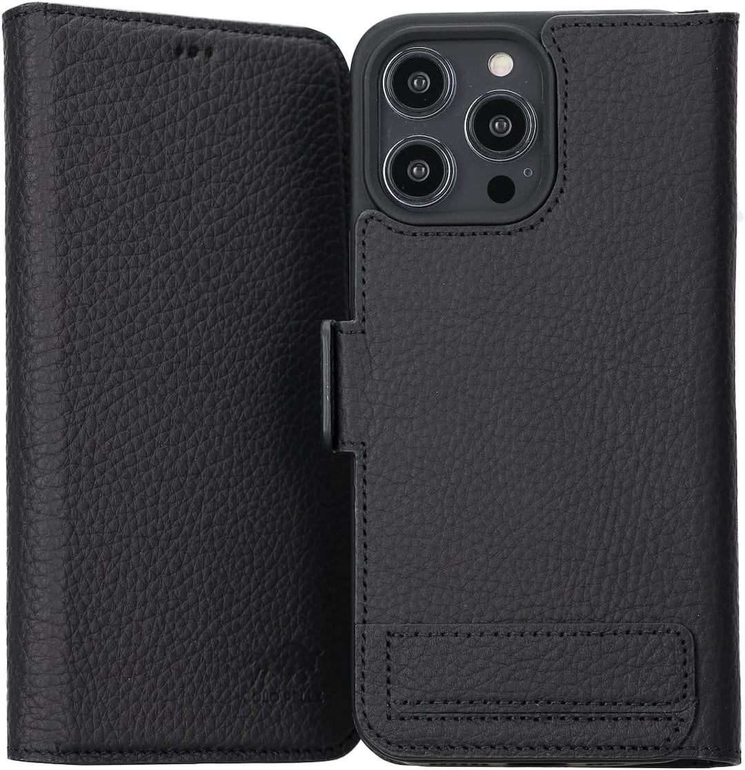 Solo Pelle aufklappbare Lederhülle kompatibel für iPhone 14 Pro Max in 6.7 Zoll inkl. 1 Kartenfach f