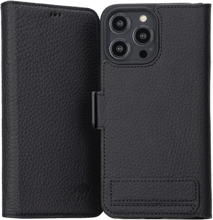 Solo Pelle aufklappbare Lederhülle kompatibel für iPhone 14 Pro Max in 6.7 Zoll inkl. 1 Kartenfach f