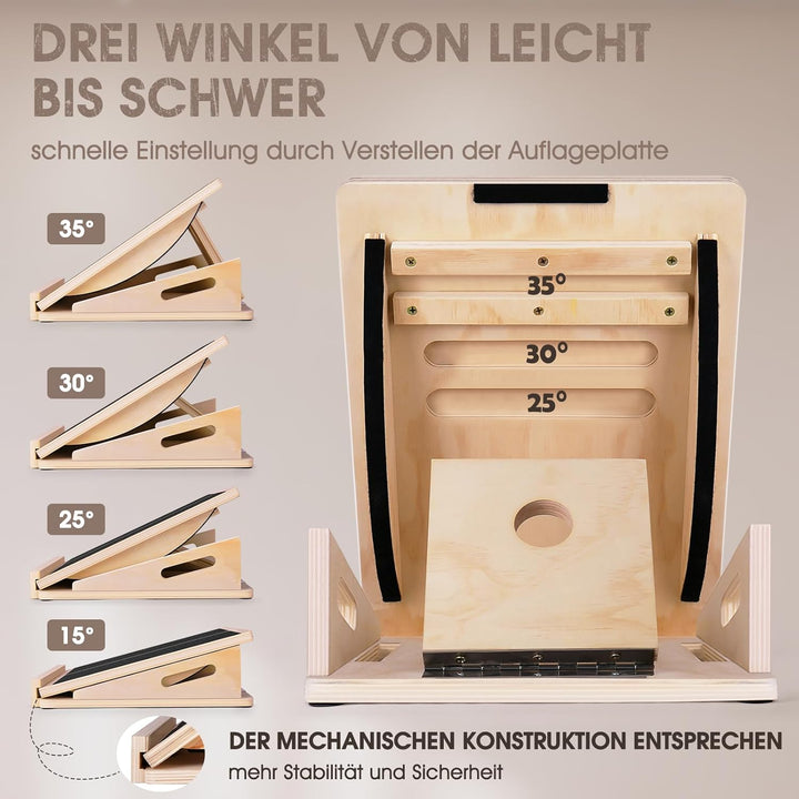 Balance Board 2-in-1 Verstellbares Schrägbrett mit Tragegriff, Rutschfestes Balancebrett und Wadenst