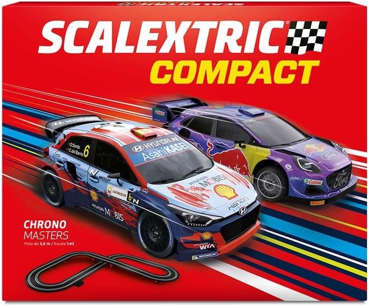 Scalextric COMPACT Rennstrecke Komplette Rennstrecke - 2 Autos und 2 Controller 1:43 (Chrono Masters