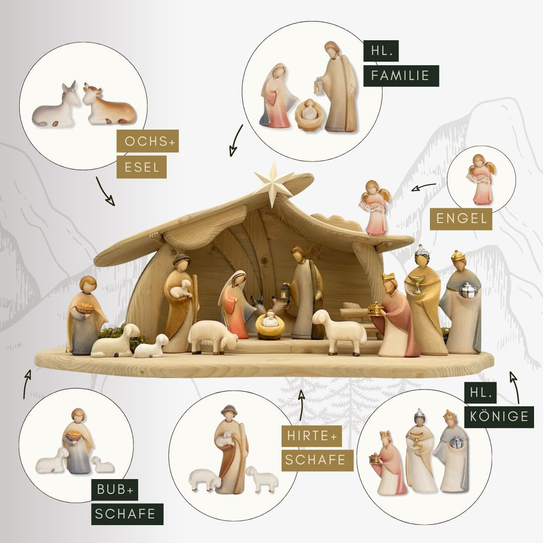 Akantus Krippe Leonardo Krippenfiguren: 8er Set bemalt (10 cm), 10 cm