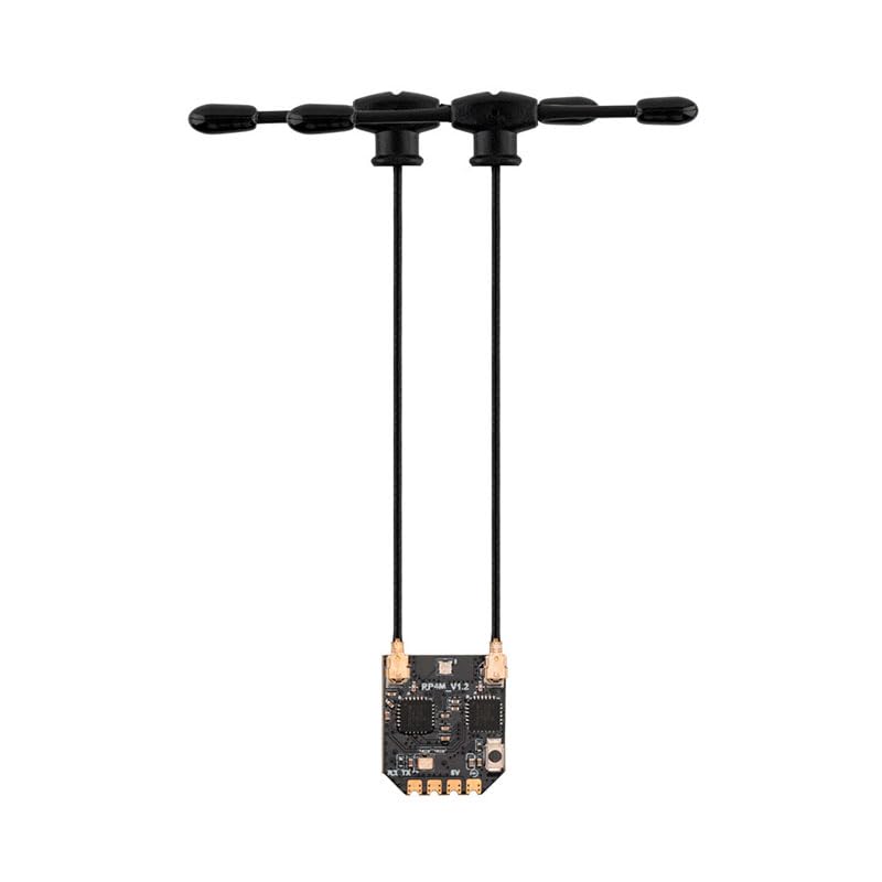 Radiomaster ELRS-Empfänger RP4TD-M 2,4 GHz ExpressLRS Nano Empfänger mit 79 mm UFL-T-Doppelantenne f