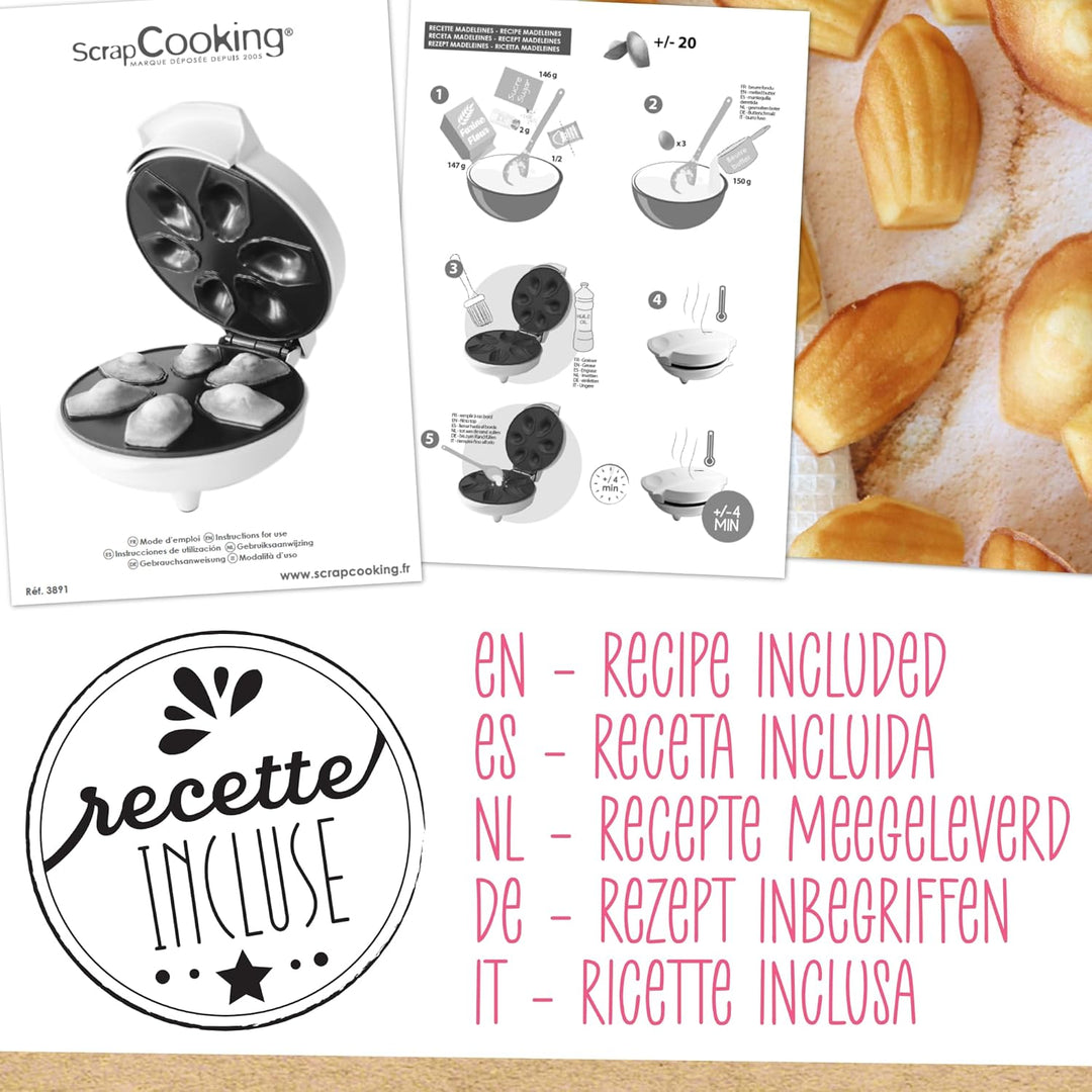 ScrapCooking - Madeleines-Maschine - Madeleines Factory - Weiche Madeleines in 4 Minuten - Geschenki