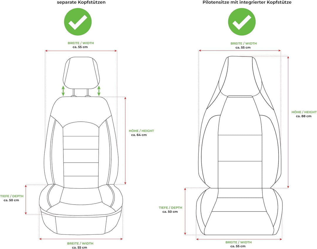 BREMER SITZBEZÜGE Mass Sitzbezüge Schonbezüge für Mercedes B-Klasse W246 T2 T2 - Braun/Beige B-Klass