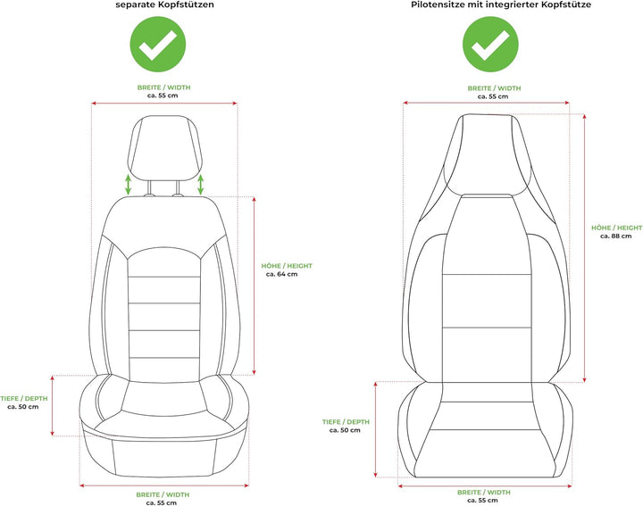 BREMER SITZBEZÜGE Mass Sitzbezüge Schonbezüge für Mercedes B-Klasse W246 T2 T2 - Braun/Beige B-Klass