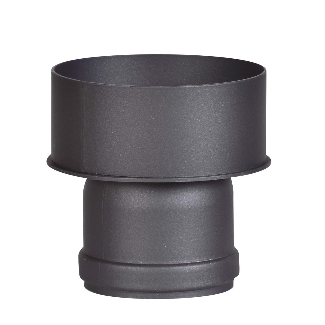 FIREFIX R150/Ü7 Erweiterung 80 auf 120 mit Dichtung für 2 mm starke Rauchrohre, schwarz lackiert, vo