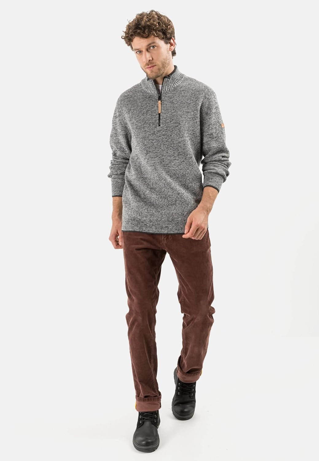 camel active Herren Regular Fit Hose Houston mit Struktur Jeans 31W / 34L Dunkelrot, 31W / 34L Dunke