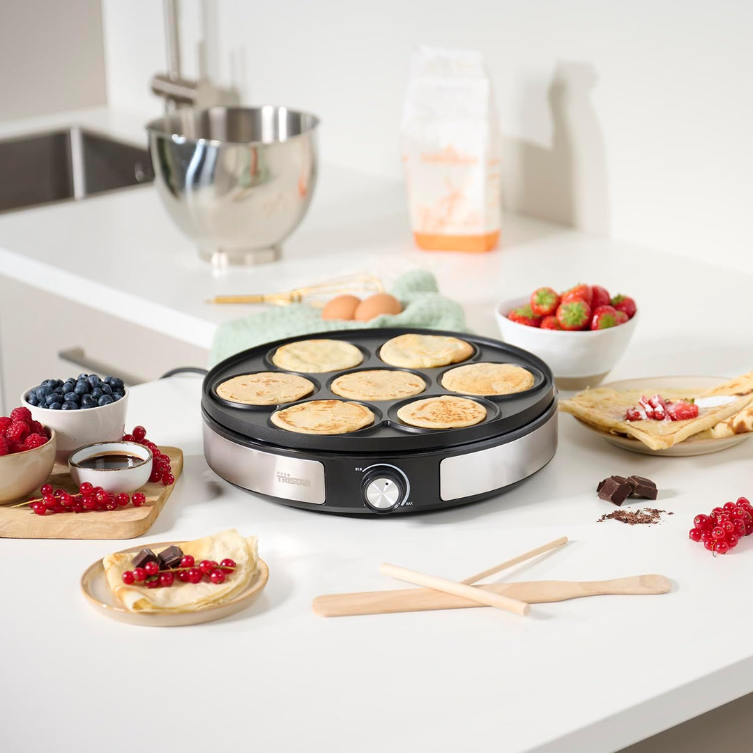 Tristar BP-2639 – 2-in-1 Crêpe-Maker – wendbare Platte – Durchmesser 33 cm – für einen grossen oder