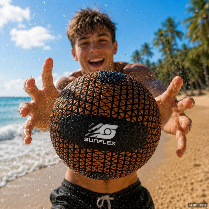 Sunflex® Beach- UND FUNBALL NeoGrip | Neopren Bälle mit maximalen Grip | rutschfeste Silikon-Oberflä