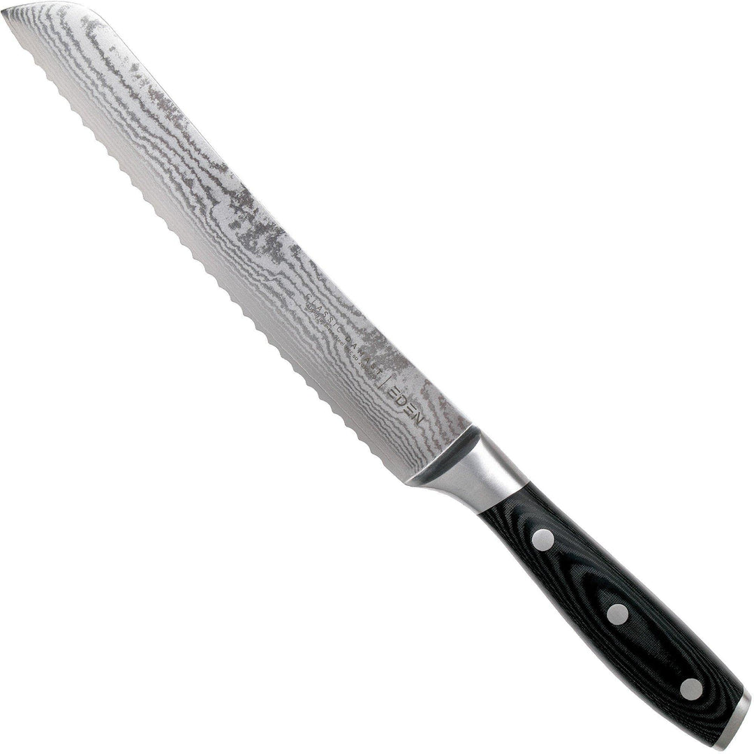 Eden Classic Damast Brotmesser 20 cm Küchenmesser EQ2030-220 Wellenschliffmesser für Brot, Gemüse, O