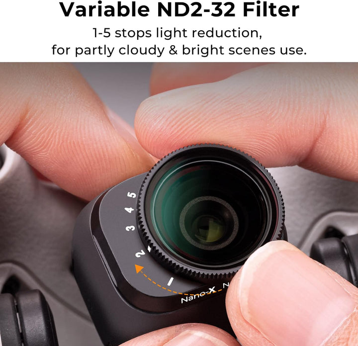 K&F Concept Mini 3,Mini 3 Pro ND Filter Set,Variable ND2-ND32 und Variabler ND Filter ND32-512,kompa