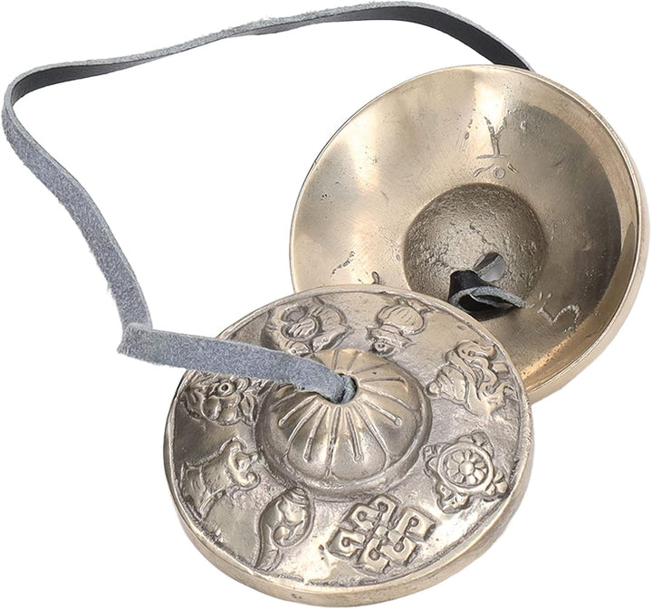 Tyenaza Tibetische Tingsha-Meditationsglocke, Kleines Reines Kupfer-Doppelglockenspiel, Nepalesische