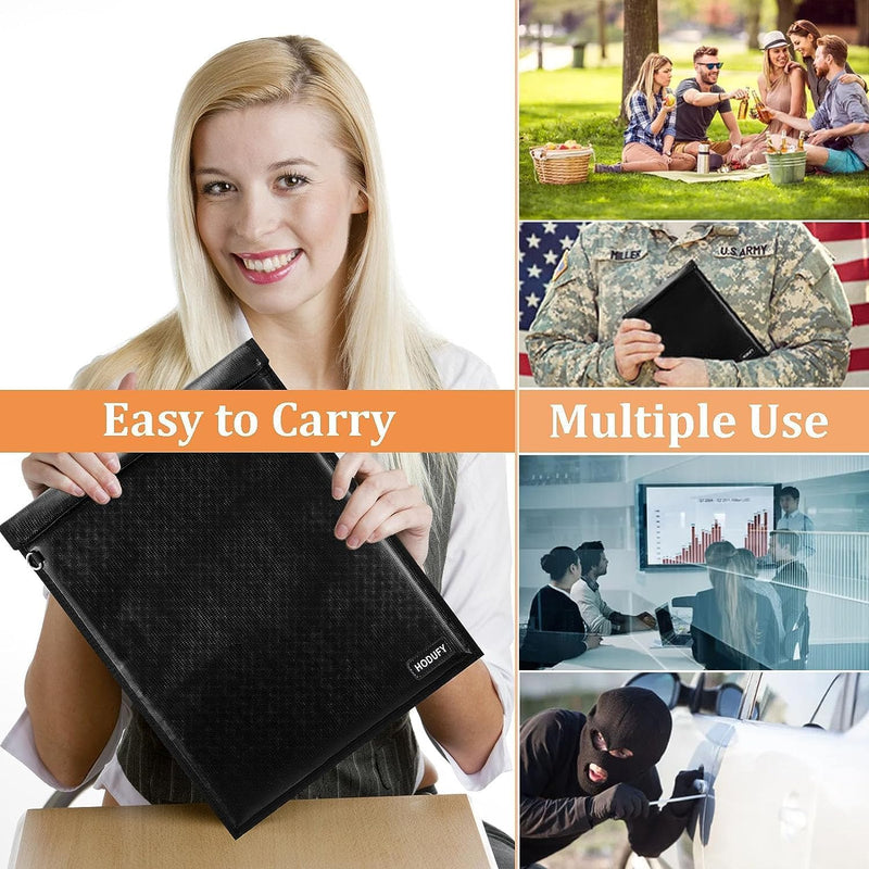 Hodufy 4 Stück Faraday Tasche Bag für Laptop/Tablets/Car Keys, Keyless Go Schutz Autoschlüssel Tasch