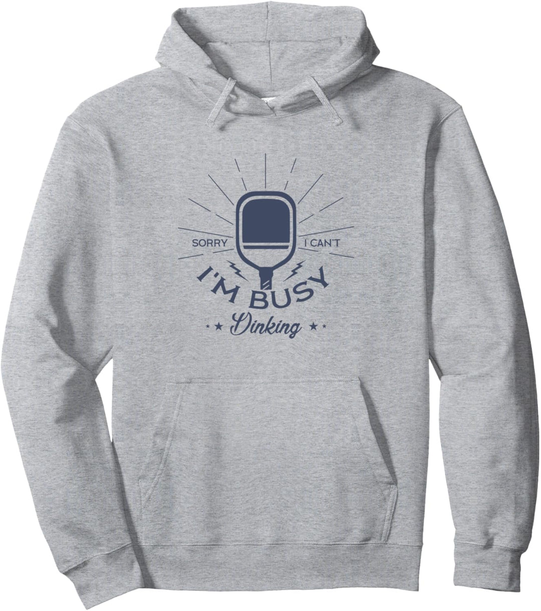 Fleissig trinkender ironischer Pickleball-Spieler Pullover Hoodie
