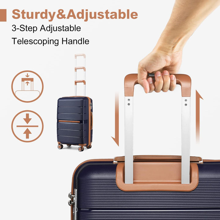 British Traveller Koffer Trolleys Set Hartschalenkoffer Reisekofferset 100% PP Handgepäck Rollkoffer