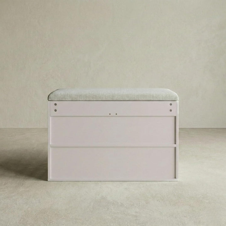 BOXIMO Schuhschrank mit Sitzbank, 60 x 30 x 47 cm, MDF und Polyester Bezug, Flurbank mit Stauraum, S