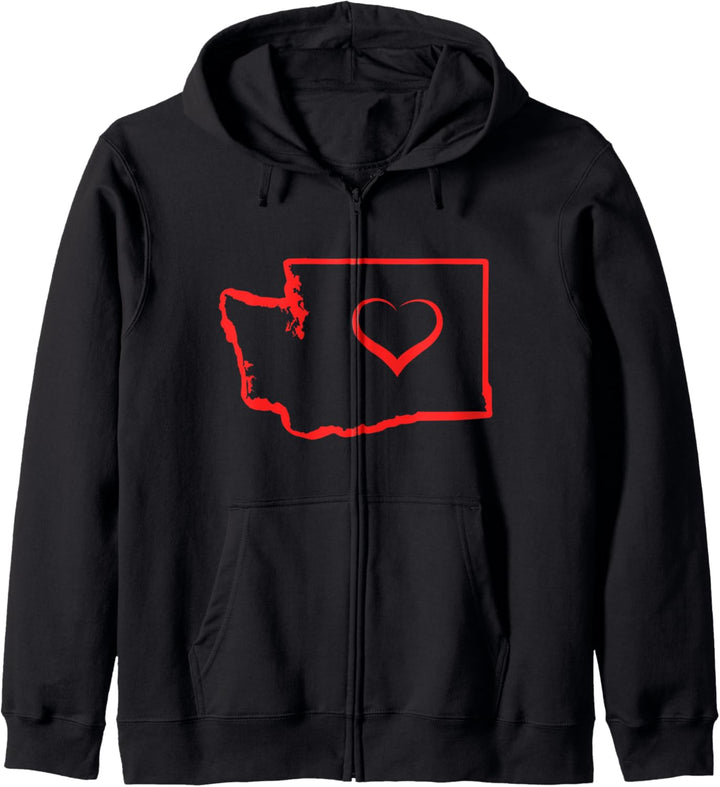 Heimatstaat Washington I Love Washington Heart Kapuzenjacke
