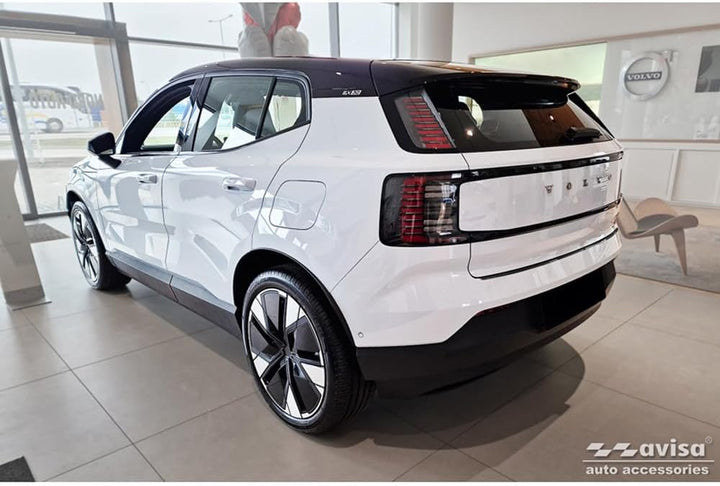 Avisa Schwarz Edelstahl Heckstossstangenschutz kompatibel mit Volvo EX30 2023- 'Ribs'