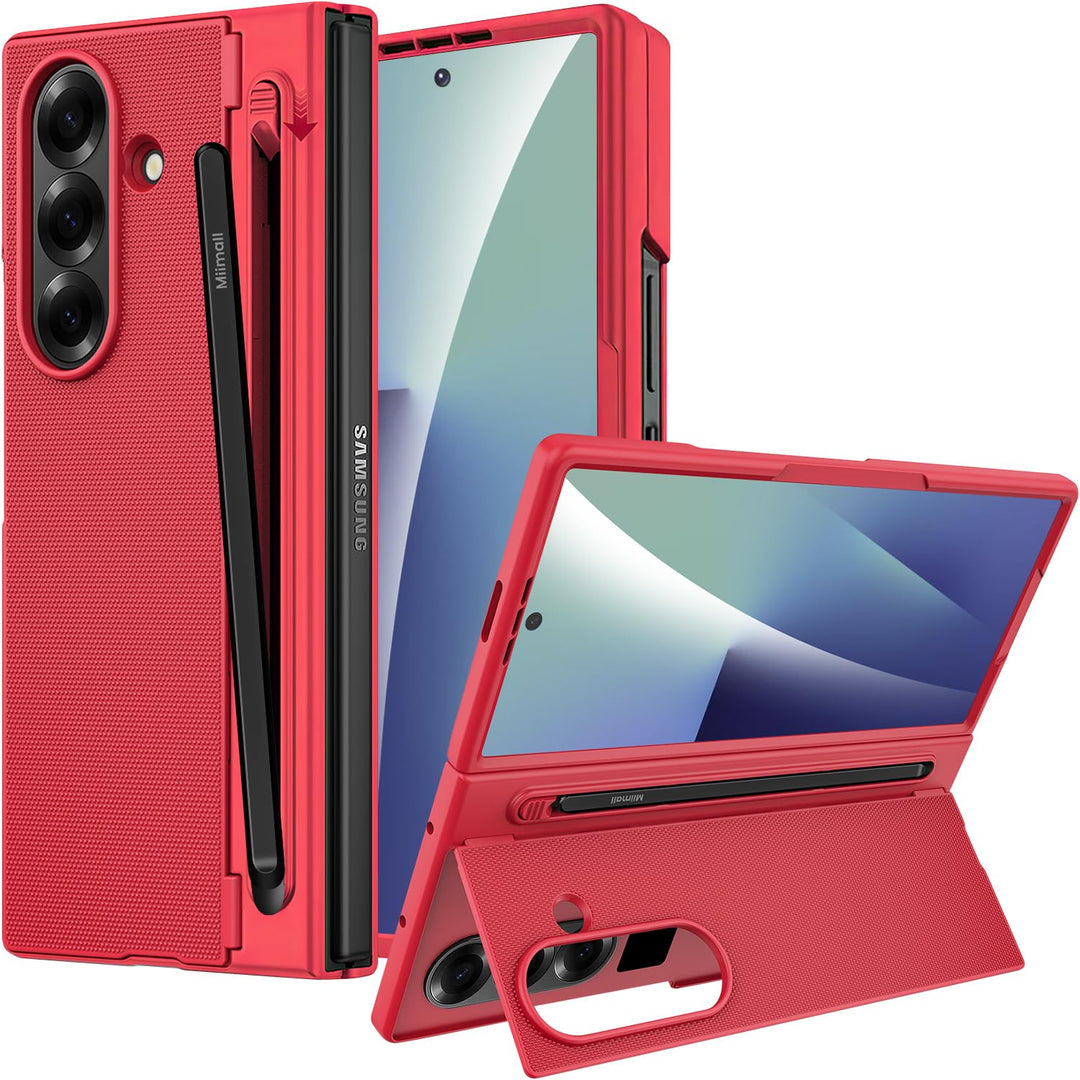 Miimall Kompatibel mit Samsung Galaxy Z Fold 7 Hülle mit S-Pen & Stifthalter, [HD Displayschutz] Ult