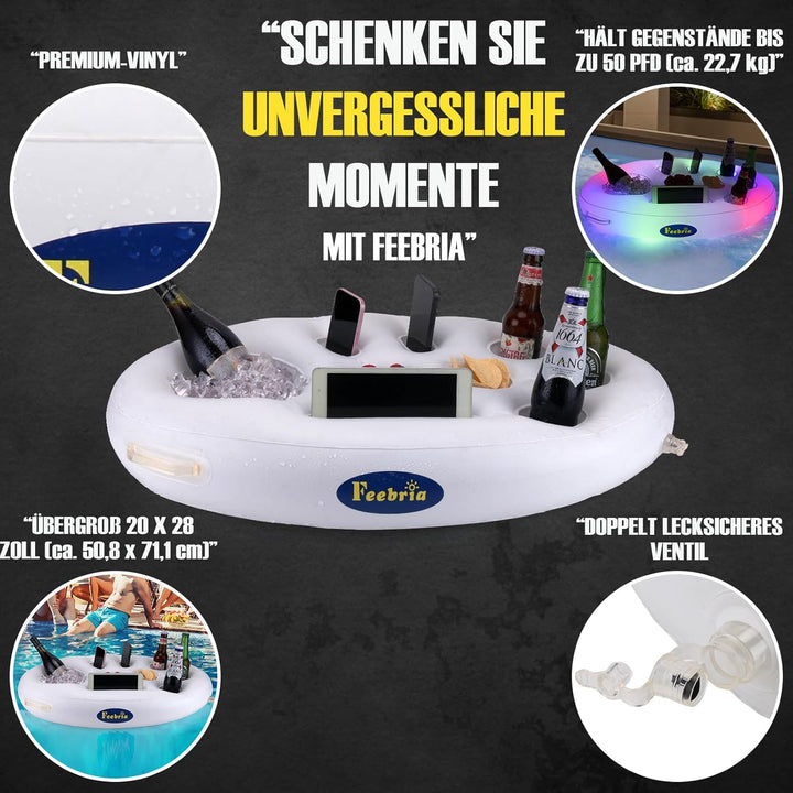 Weisser ovaler schwimmender Snack- und Getränkehalter - Vielseitiges Pool-Party-Zubehör für Obst, Ge