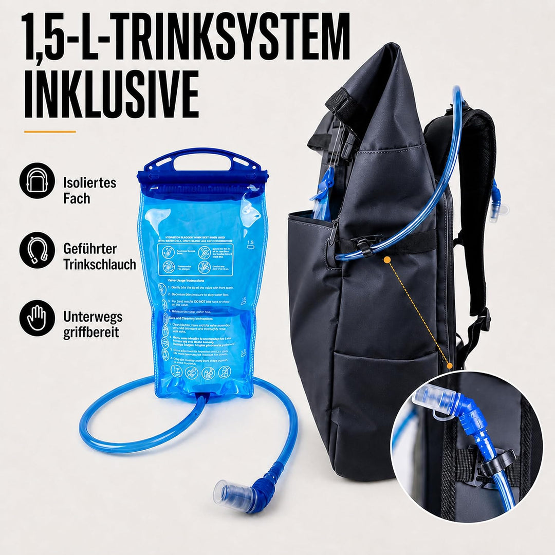Kamerarucksack wasserdicht mit Trinksystem | Modularer Fotorucksack für Stativ | Schneller Kamera-Zu