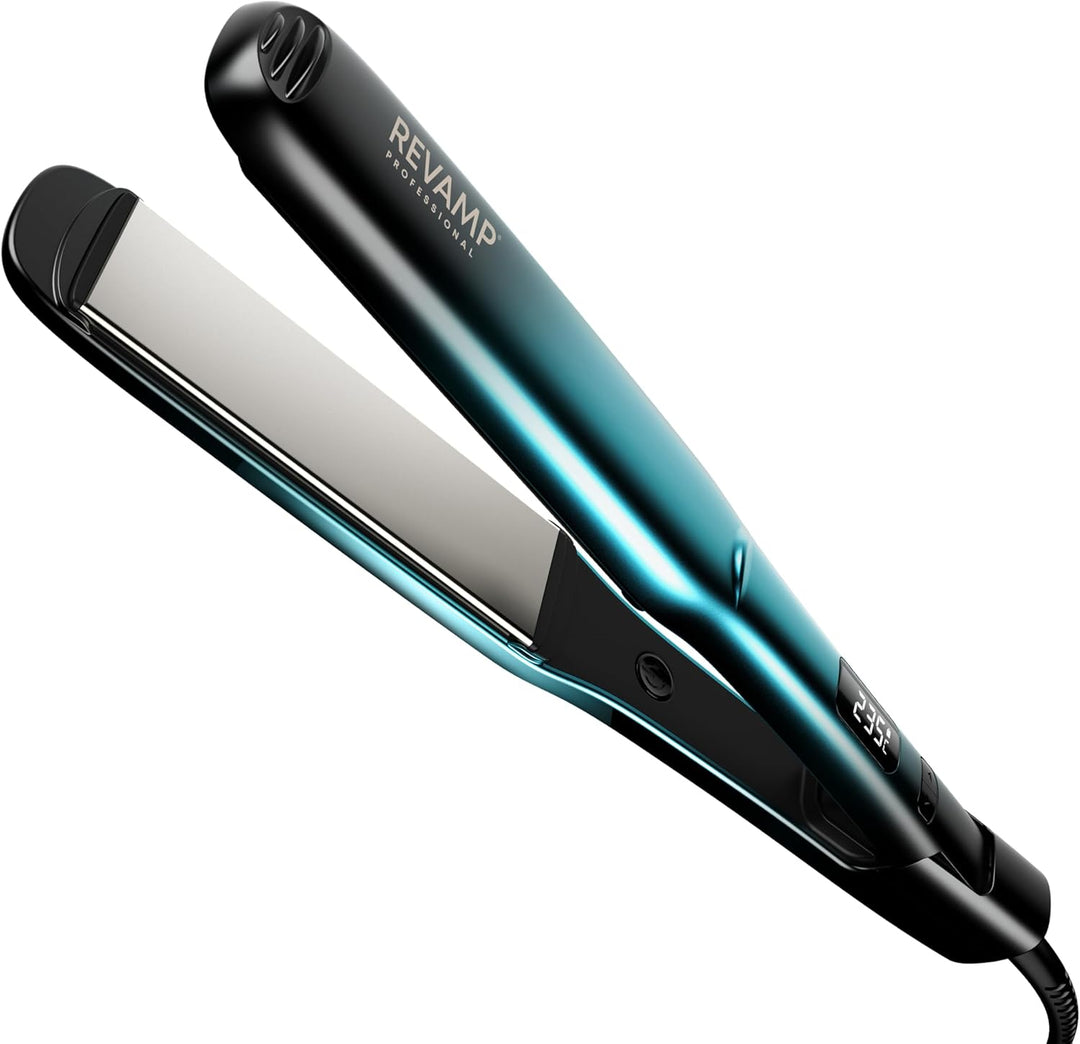 REVAMP Progloss Ultra X Shine Keramik-Glätteisen | Haarglätter mit breiten gefederten Keramik-Ionen-