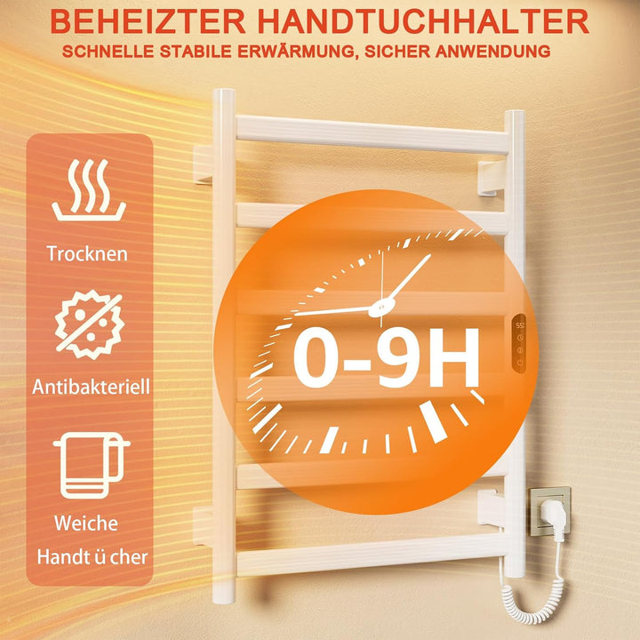 Badheizkörper Elektrisch 175W Handtuchheizer Einstellbare Temperatur 35°-70°C, handtuchwärmer mit 1-
