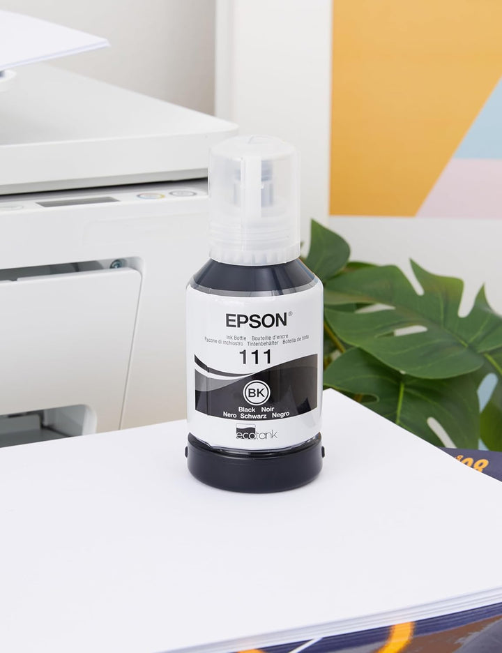 Epson EcoTank 111 Original Tintenflasche, Schwarz, Pigmenttinte (Packung mit 2) schwarz Flasche (Pac