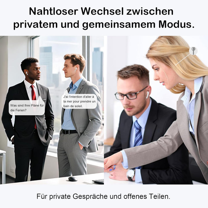 KI 2-in-1 Übersetzer kopfhörer, 16 Sprachen beliebig gegenseitig offline übersetzen ohne App/WLAN, Ü