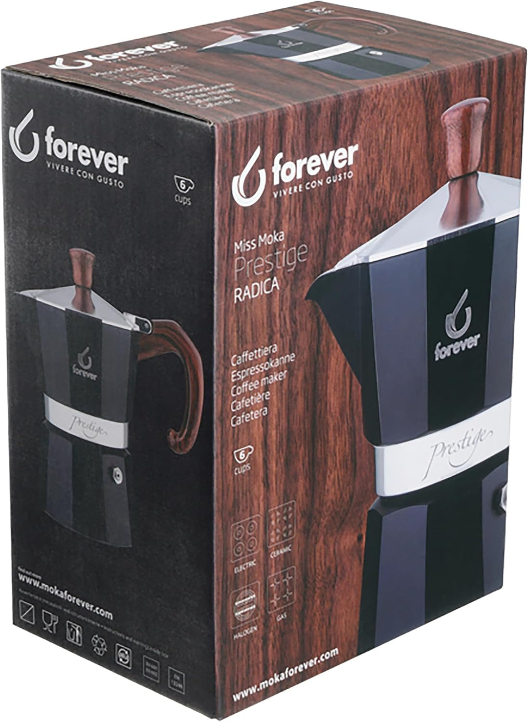 Forever Miss Moka Prestige Radica Mokka-Kochtopf für 6 Tassen
