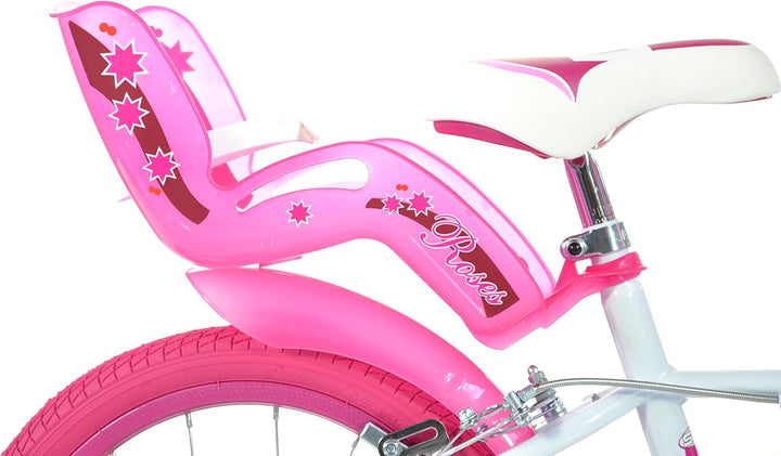 SCH Girls Bicycle Roses Children's Bicycle 16" (5-7 years) Weiss, 16" (5-7 years) Weiß