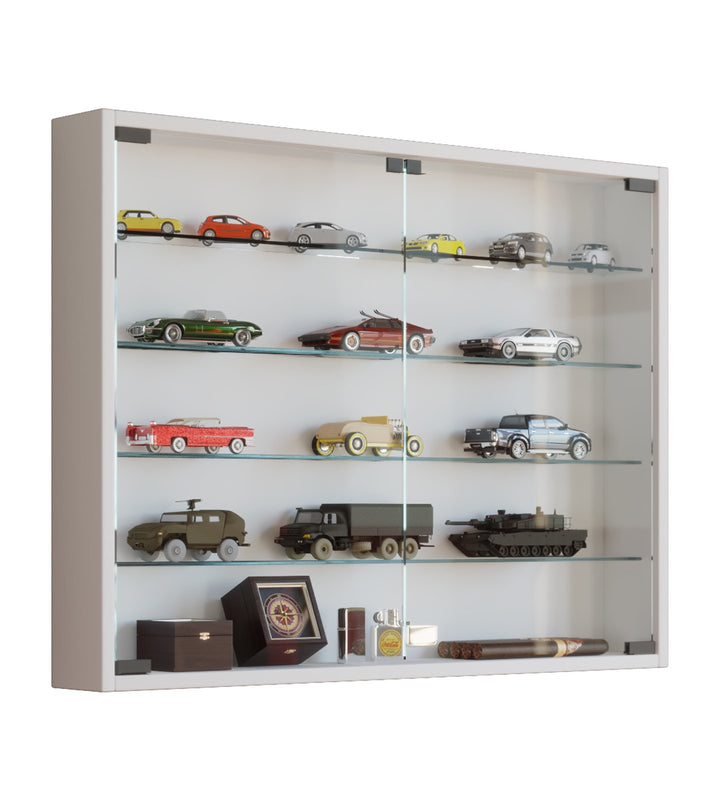 VCM 912948 Vitrine Sammelvitrine Wandvitrine Wand Schrank Regal Hängeregal Hängevitrine Holz Weiss,6