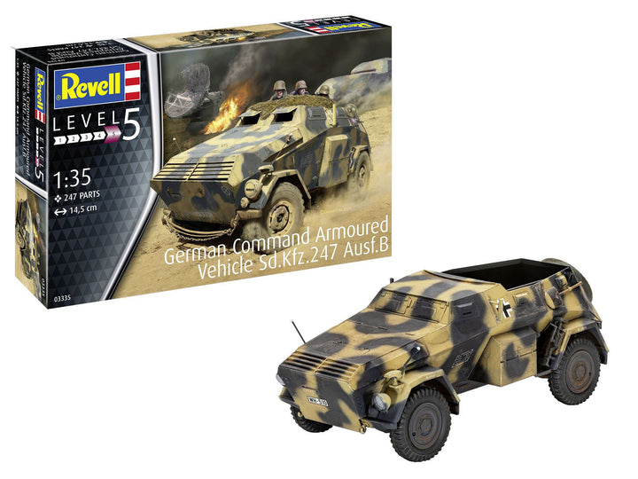REVELL 03335 03335-Sd.Kfz.247 AUSF.B 1:35 Fahrzeug originalgetreuer Modellbausatz für Experten, unla