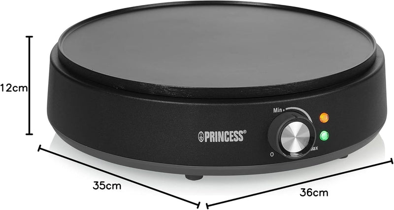 Princess 492235 Crêpe-Maker Deluxe, Backfläche ø 30 cm, einstellbarer Thermostat, Antihaftbeschichtu