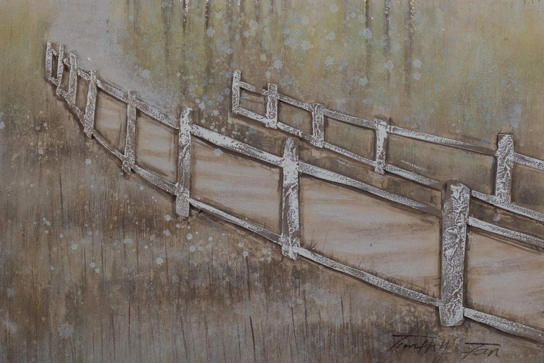 KunstLoft Leinwandbild | 100% HANDGEMALT | 60x90cm | Gemälde 'Secret Path' | Landschaften | Braun |