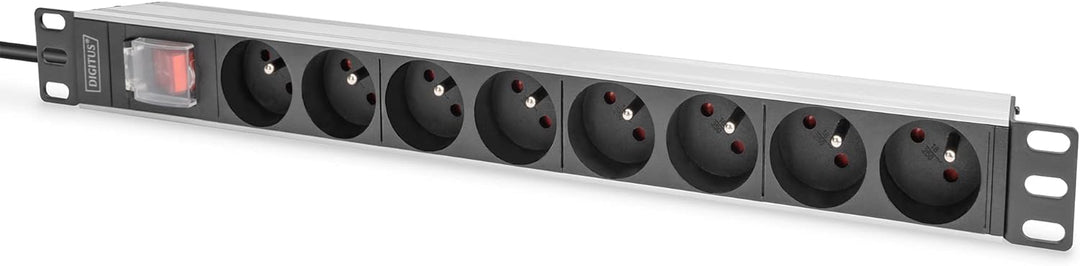 DIGITUS 19" Steckdosenleiste - 8 Abgriffe - 1HE - französische Version - 250VAC - 50/60Hz - 16A - 40