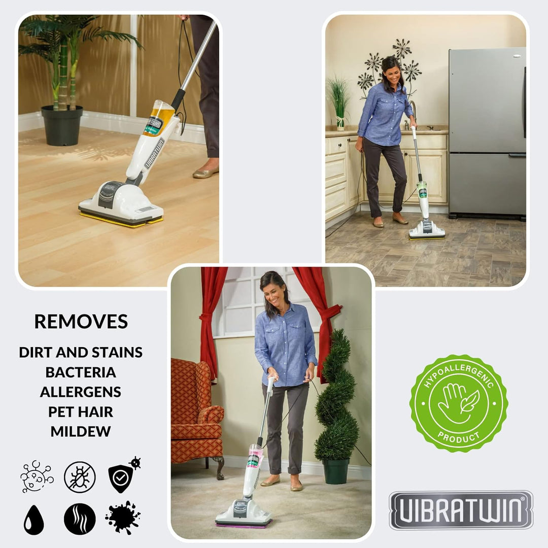 BEST DIRECT VibraTwin As seen on TV Dampfbesen drahtlos verkabelt, Reinigt, reibt, poliert, verjüngt