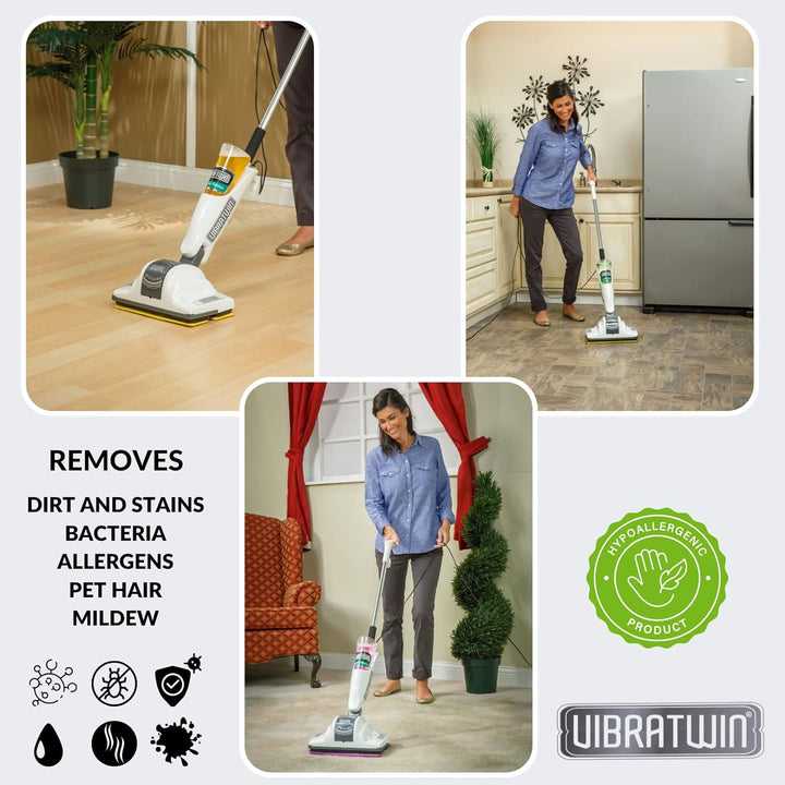 BEST DIRECT VibraTwin As seen on TV Dampfbesen drahtlos verkabelt, Reinigt, reibt, poliert, verjüngt