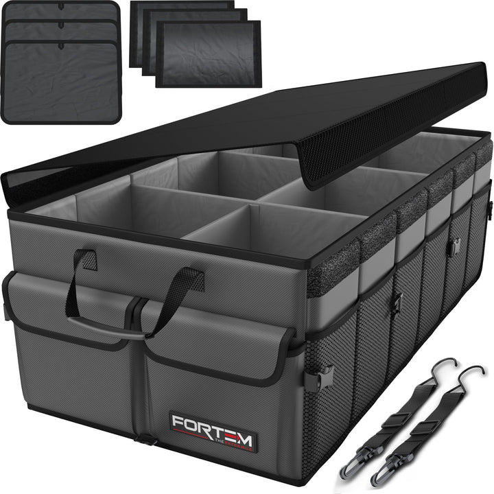 FORTEM Kofferraum Organizer, Kofferraumtasche, Zusammenklappbarer Auto Organizer Kofferraum mit Fäch