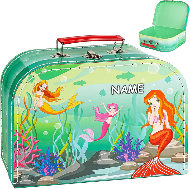 alles-meine.de GmbH Koffer/Kinderkoffer - GROss - Meerjungfrau - Nixe &amp; Fische - 26 cm - ideal für S