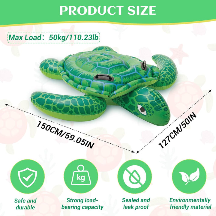 Luftmatratze Kinder, CIYIN Schwimmtiere für den Pool, Aufblasbare Schildkröte, Wassertiere Aufblasba