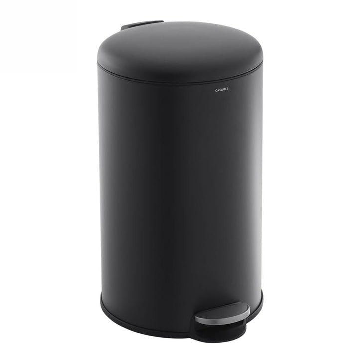 CASABEL runder Küchenabfalleimer 30L, Edelstahl, schwarz 30 liters Schwarz, 30 liters Schwarz
