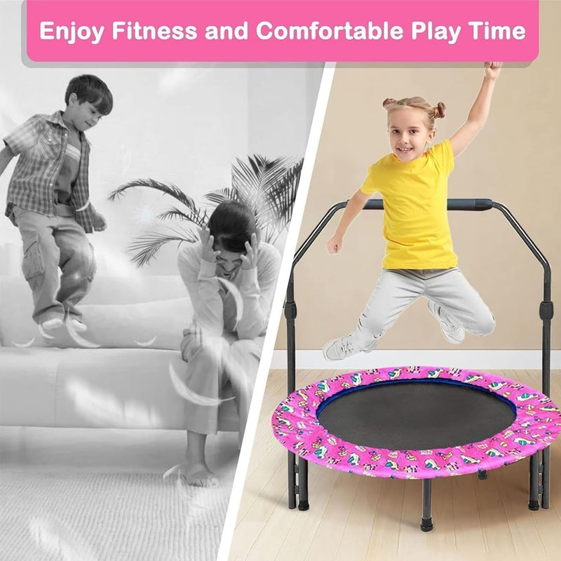 Trampolin Kinder Indoor Outdoor Ø91cm, Mini Trampolin Jumping Fitness Trampolin faltbar Gartentrampo